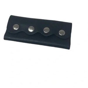 The Original Hair Glove Leather Black Hair Glove with Silver Snaps 4 inches